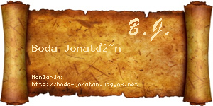 Boda Jonatán névjegykártya